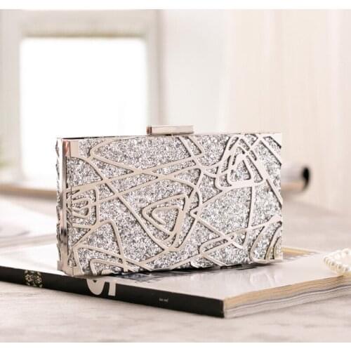 New Luxury Handbags Women Bags Designer Metal Hollow Frame Box Shoulder Crossbody Bag Clutches Evening Bag