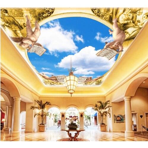 Custom photo wallpaper 3D stereoscopic Angel ceiling 3d murals wallpaper for living room Home Decoration