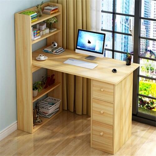 Simple modern home office computer desk desktop storage rack combined with space saving student desk