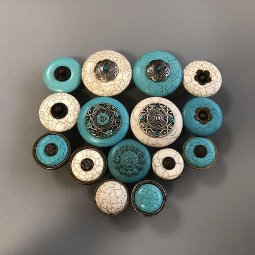 Cabinet handle drawer handle jade handle imitation turquoise white turquoise handle furniture handle