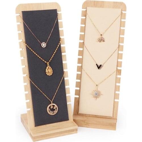 Detachable Necklace Pendant Display Stand Bamboo and Wood Jewelry Storage Shelf Jewelry Display Jewelry Shooting Props