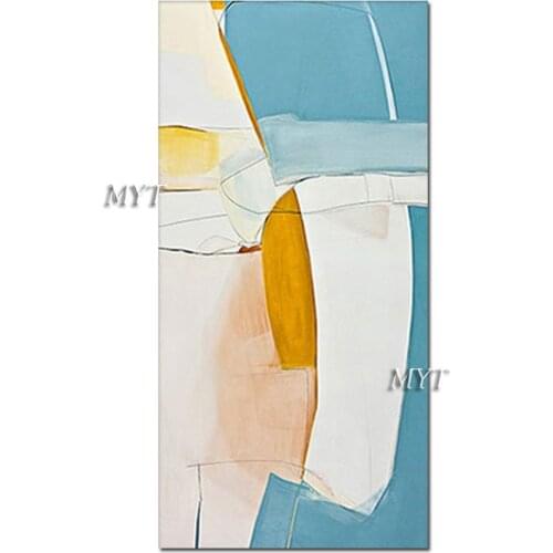 Blue Abstract Design Oil Painting Hand-painted Christmas Gift Wall Hanging Canvas Art Picture For Living Room Decoration