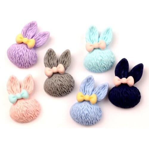 30Pcs 24X16mm Mixed Resin Rabbit Cabochon Flatback Decoration Crafts Embellishments For Scrapbooking Diy Accessories