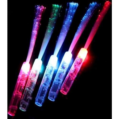 Party Articles Fiber Optic Rod Hot Sale Flash Light Stick Childrens Transparent Handle Fluorescent Stick Festival Accessories