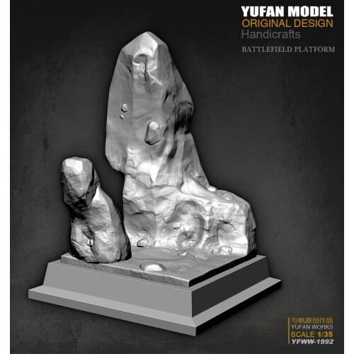 Yufan Model Original 1/35 Resin Soldier Mountain Rock Platform Resin Figure Model Unmounted And Uncolored Yfww-1992
