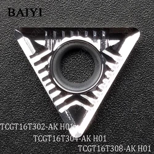 10pcs TCGT16T302-AK H01 TCGT16T302 TCGT16T304 TCGT16T308 H01 Korloy cutter Insert turning tools CNC Cutting blade for Aluminum