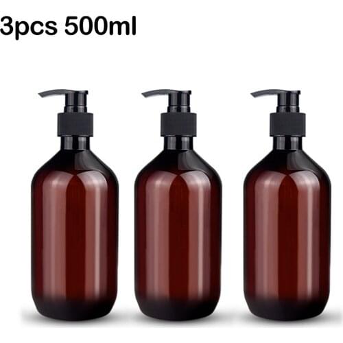3pcs Bathroom Portable Soap Dispensers Resuable Hand Pump Liquid Soap Foam Dispenser Shampoo Bottles 300ml/500ml/750ml