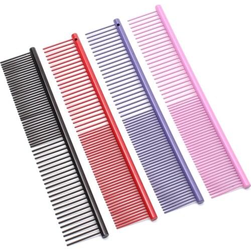6705 1Piece 19cm High Quality Puppy Dog Comb Professional Steel Grooming Comb Dog Cat Cleaning Brush Grooming Tool New Arrival