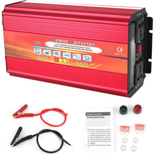 Car accessoire voiture 7000W DC12V to AC Inverter LCD Display Dual Universal Plugs 2 Fans Correction Waves