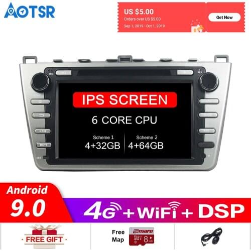 Android 9.0 Car DVD Player GPS Map Navigation For Mazda 6 Atenza 2008-2012 Car Multimedia Player Radio Tape Recorder Head Unit
