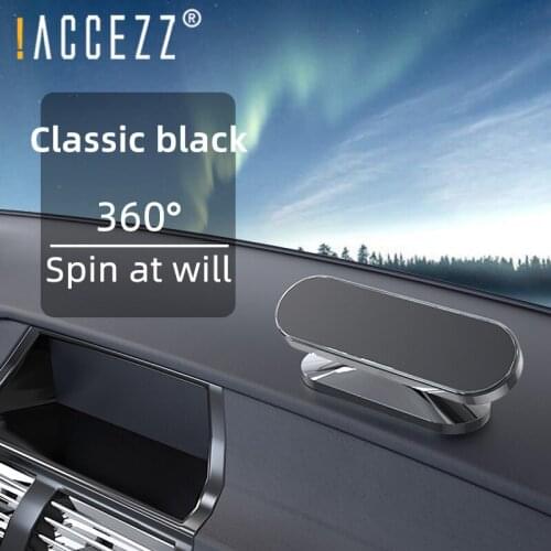 !ACCEZZ Magnetic Car Phone Holder Alloy Magnet Phone Holder For iPhone 12 11 Samsung Universal 360 Degree Rotate Car Mount Stand