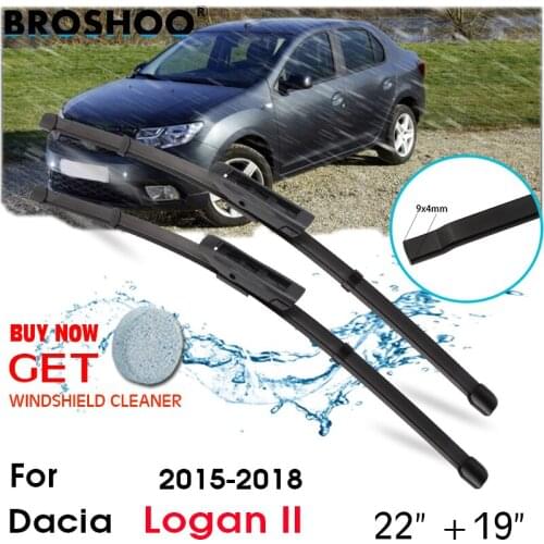Car Wiper Blade Front Window Windscreen Windshield Wipers Blades Auto Accessories For Dacia Logan II 22"+19" 2015-2018