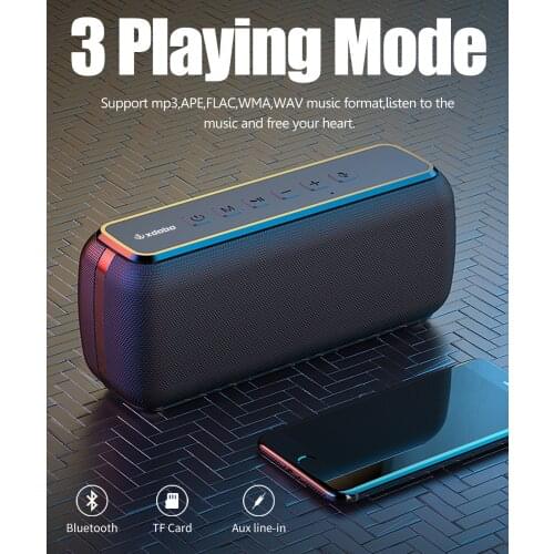 X8 60W Wireless Bluetooth Speaker Portable Portable Subwoofer Waterproof Deep Bass Column TWS Stereo Boombox Support TF Card AUX