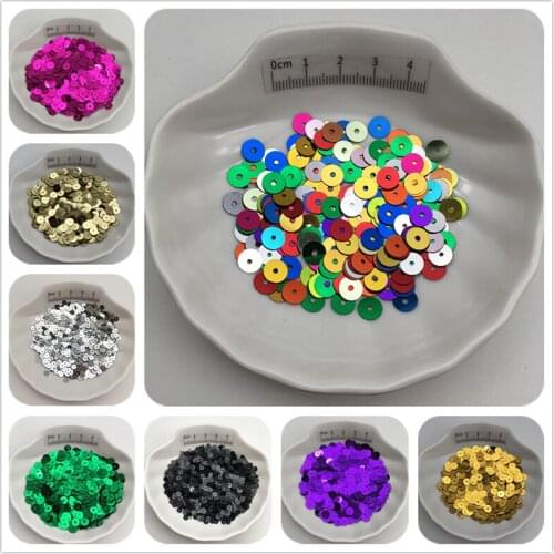10g Silver-base 3mm 4mm 5mm 6mm 8mm Flat Round Sequins Glitter Paillettes For Clothes,Shoes.Kids DIY.Crafts Handmade Accessory