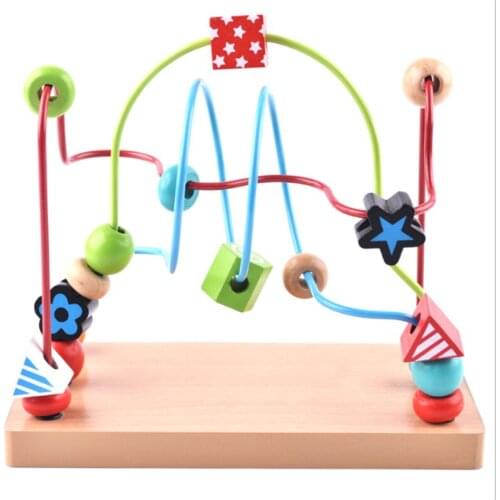 Wooden Toys For Kids Baby With Large-size Color Printing Beads Toys For Children Wooden Beads Toys Childrens Toy