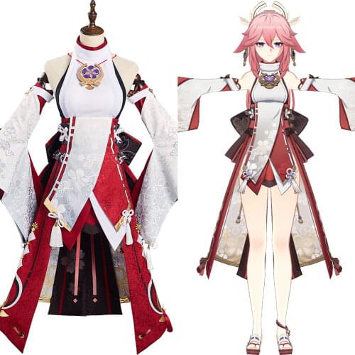 Genshin Impact Cosplay Yae Miko Cosplay Costume Outfits Halloween Carnival Suit