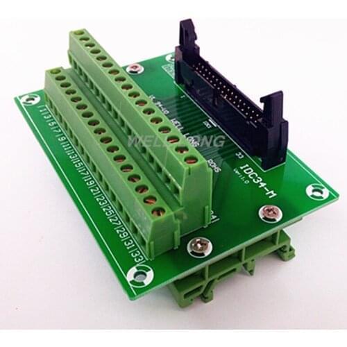 IDC34 2x17 Pins 0.1" Male Header Breakout Board, Terminal Block, Connector