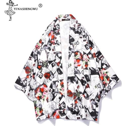 Unisex Cardigan Shirt Coat Japanese Traditional Kimono Yukata Robe Women Japan Kimonos Cardigan Men Kimono Femme Loose Thin Top