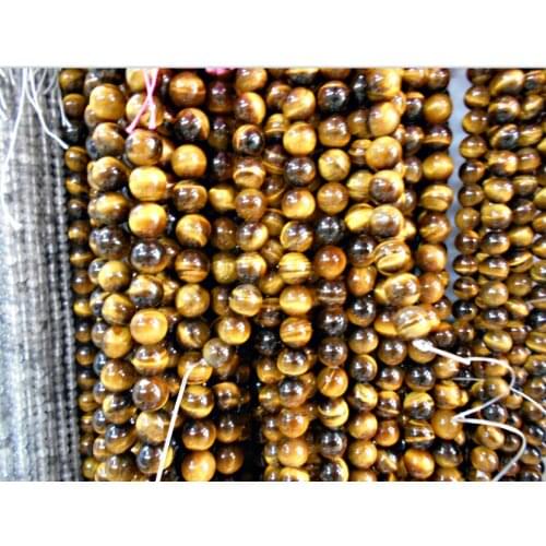 Natural Stone Brown Gold Tiger Eye Round Beads 15" Strand 2 3 4 6 8 10 12 14MM Pick Size For Jewelry