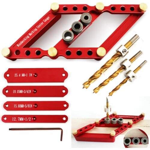 Round Dowel Puncher Jig Woodworking Splicing Hole Opener Drilling Locator Guide Scribe Line Marking Gauge Joinery Carpenter Tool