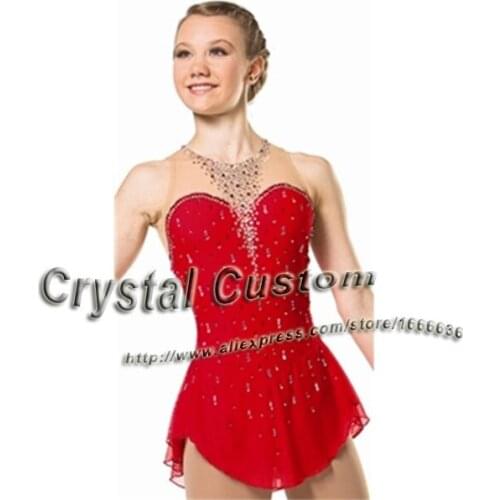 2016 Hot Sales Figure Ice Skating Dresses For Girls With Spandex New Brand Figure Skating Competition Dress DR2549
