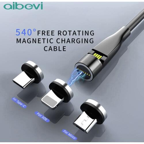 Aibevi 540 Magnetic Cable Micro USB Type C Fast Charging Phone Magnet Charger For iPhone 12 11 Pro X Max 7 8 Plus Samsung Xiaomi