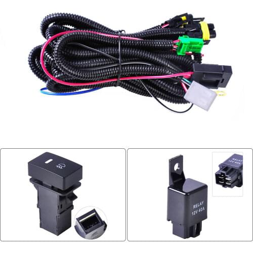2021 NEW 1Set H11 Fog Light Lamp Wiring Harness Socket Wire Connector With 40A Relay & ON/OFF Switch Kits Fit Car LED Work Lamp