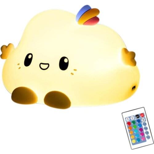 Cloud Night Light LED Light with Contact Sensor Remote Control Soft Nursery Lamp Bedside Light for Kids Birthday Gift