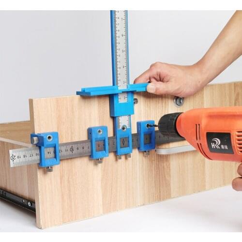 Detachable Hole Punch Jig Tool Center Drill Bit Guide Set Sleeve Cabinet Hardware Locator Wood Drilling Woodworking Tool