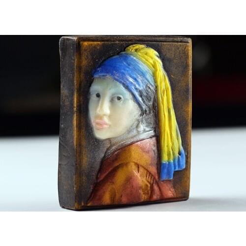 Silicone Soap Mold Square Famous Painting Pattern Chocolate Candy Mould DIY Home Soap Making Supplies