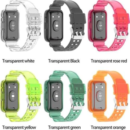 Sport TPU Watch Strap Transparent Band For Huawei Watch Fit Strap Smartwatch Replacement Clear Wristband Protector Cover