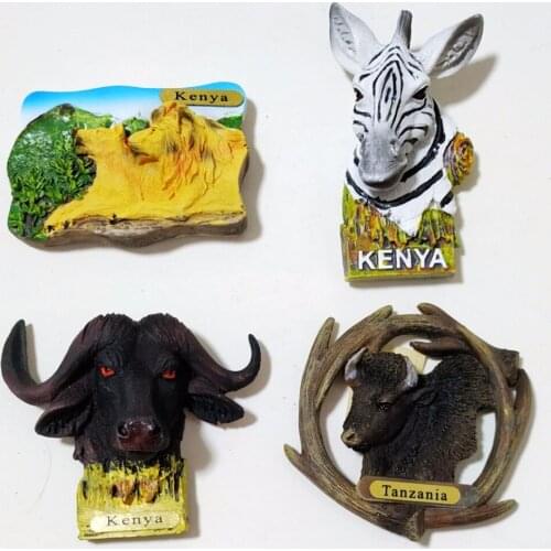 Tanzanian Cattle Kenyan Zebra Leopard 3D Fridge Magnet Travel Souvenirs Refrigerator Magnetic Stickers Gift