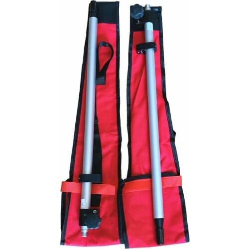 2PCS High quality NEW 1.25M Telescopic Prism Pole for total station PRISM Swiss-style tip + survey bubbles 75cm -125cm length