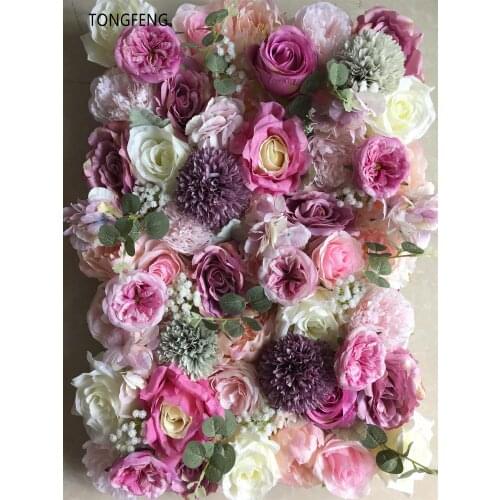 TONGFENG 8pcs/lot Flower runner wedding decoration Artificial silk rose peony 3D flower wall wedding backdrop decoration