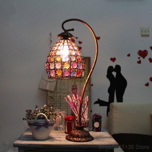 European retro table lamp Turkish mosaic lamp creative personality bedroom bedside dining room living room decoration lighting