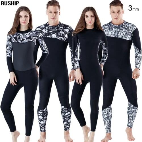 High quality 3mm Men Women neoprene Diving suit long sleeved Keep warm wetsuit color stitching Surf Equipment Jellyfish clothing