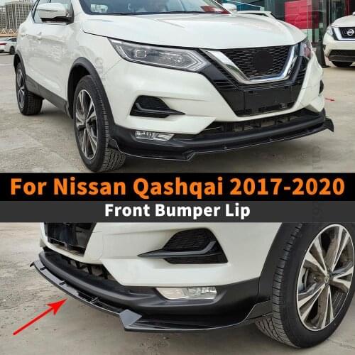 Front Bumper Lip Chin Protector Spoiler Tuning Accessories Splitter Carbon Fiber Refit For Nissan Qashqai 2017 2018 2019 2020