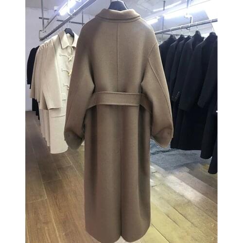 Wool Jacket Women 2020 Winter Coat Double-Sided Overcoat Handmade Female Wool High End X-Long Outerwear With Belt Manteau Femme