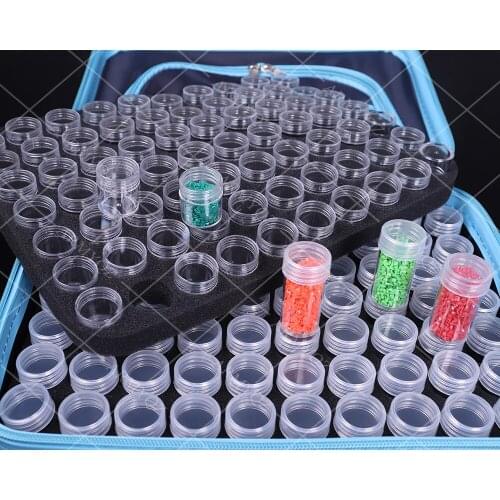 1PC Storage Box 140 Bottles Diamond Painting Bead Container Embroidery Handbag Rhinestone Case Organizer Diamond Embroidery Kit