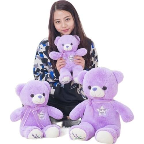 1Pcs 45cm & 55cm lovely Lavender Bear Purple Teddy Bear Plush Bear Toys Stuffed Doll, Birthday Gifts for Children and Girls