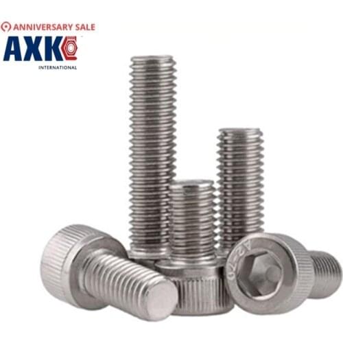 100pcs M1.6 Din912 Metric Thread 304 Stainless Steel Hex Socket Head Cap Screw Bolts M1.6*3/4/5/6/8/10/12mm