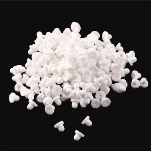 200pcs 6/7.5mm Soft White Silicone Rubber Earring Back Stoppers for Stud Earrings DIY Earring Findings Accessories