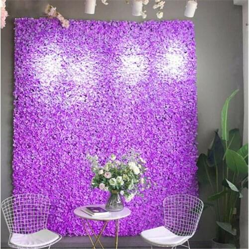 2019 Artificial Flower Wall Silk Hydrangea Fashion Panel Home Wedding Backdrop DIY House Decor