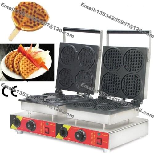 Free Shipping Commercial Non-stick 110v 220v Electric Dual Waffle Machine Bear Waffle Stick Maker Round Mini Waffle Baker Iron