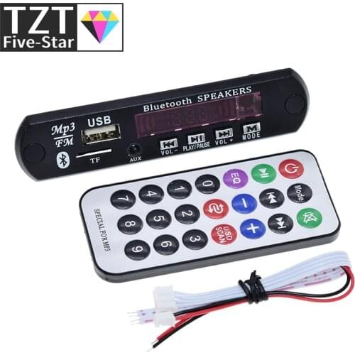 TZT Newest Arrival Wireless Bluetooth 12V MP3 WMA Decoder Board Audio Module USB TF Radio For Car accessories