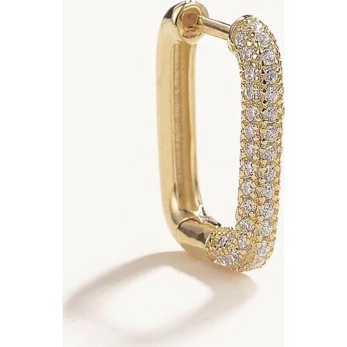 BOAKO Huggie Earrings 925 Sterling Silver Earrings For Women Pendiente Piercing Ohrringe Rainbow CZ Drop Earing Luxury Jewelry