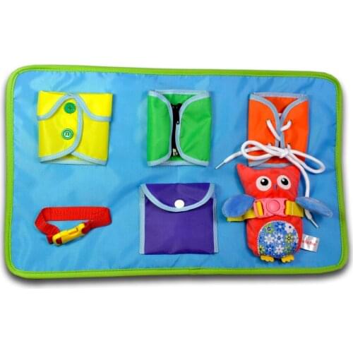 Bod Girl Baby Learning Buttons Owl Plush Toys Creative Dressing Kids Toys Puzzle Early Education Cloth Book Children 3-6 Years