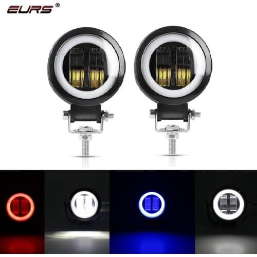 EURS 3Inch 6D Lens Motorcycle HeadLight Fog Light 12V 20W LED Work Light 2000LM Trucks 4x4 Offroad Motorcycle Auto Spot light