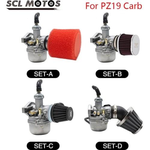 SCL MOTOS PZ19 19mm Motorcycle Carburetor Carburador Choke Carb For Honda Suzuki Kawasaki 50cc 70cc 90cc 110cc Motorbike Parts