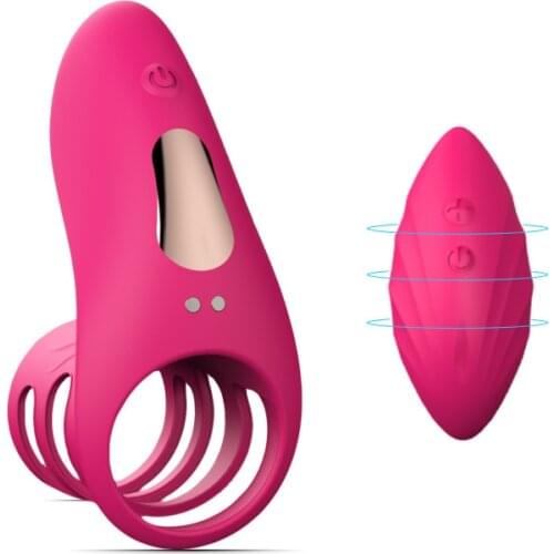 Wireless Control Clitoris Vibration Ring USB Charging Effective Time Delay Massager for Enhancing Couple Emotional Massage Ring